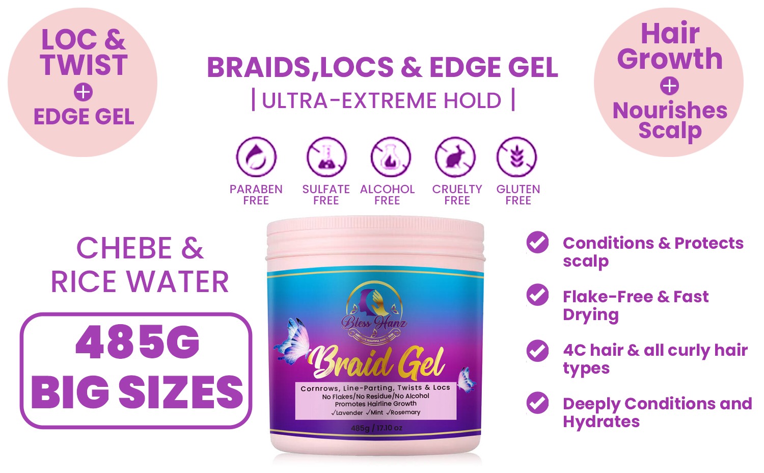 BRAID & LOC GEL 485G
